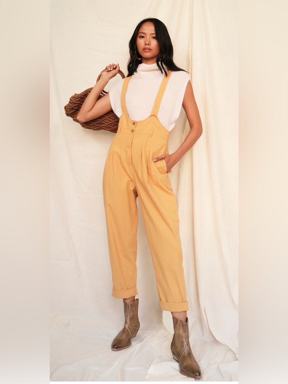 NWT Free People Jamila Overalls Sz Large